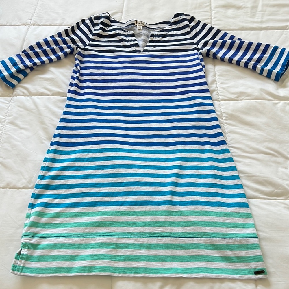 Hatley multi color striped cotton dress size M